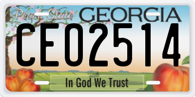 GA license plate CEO2514
