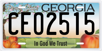 GA license plate CEO2515