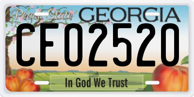 GA license plate CEO2520