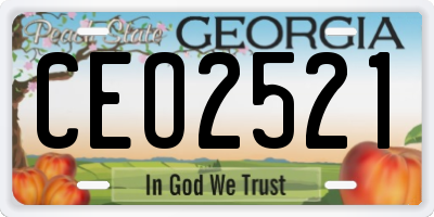 GA license plate CEO2521
