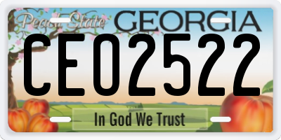 GA license plate CEO2522