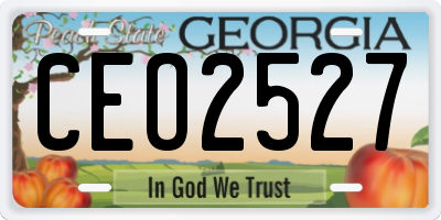 GA license plate CEO2527
