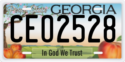 GA license plate CEO2528