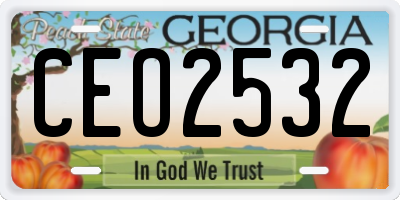 GA license plate CEO2532