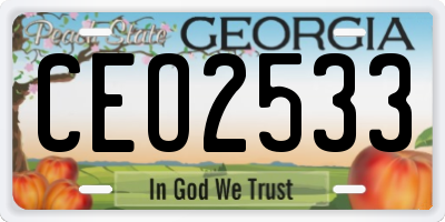 GA license plate CEO2533