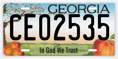 GA license plate CEO2535