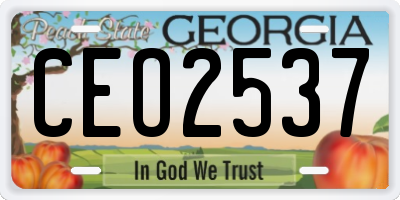 GA license plate CEO2537