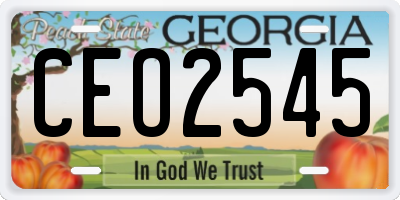 GA license plate CEO2545