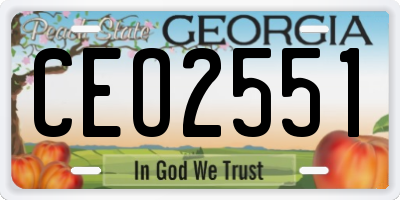 GA license plate CEO2551