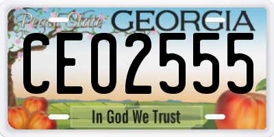 GA license plate CEO2555