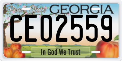 GA license plate CEO2559