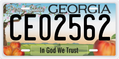 GA license plate CEO2562