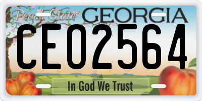 GA license plate CEO2564