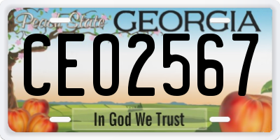 GA license plate CEO2567
