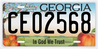 GA license plate CEO2568
