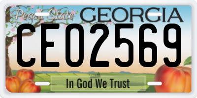 GA license plate CEO2569