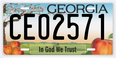 GA license plate CEO2571
