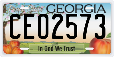 GA license plate CEO2573