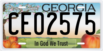GA license plate CEO2575
