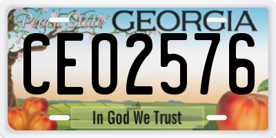 GA license plate CEO2576