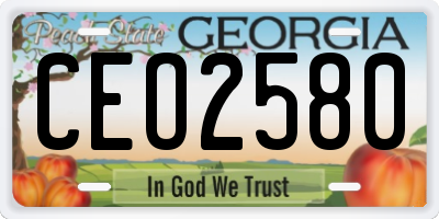 GA license plate CEO2580