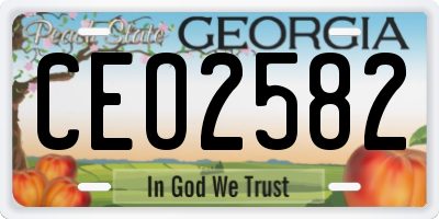 GA license plate CEO2582