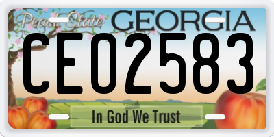 GA license plate CEO2583