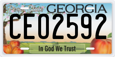 GA license plate CEO2592