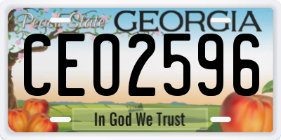 GA license plate CEO2596