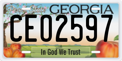 GA license plate CEO2597