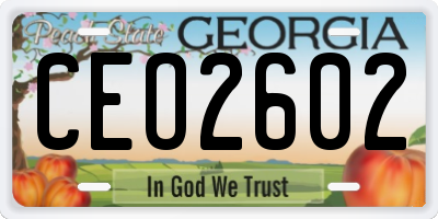GA license plate CEO2602
