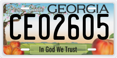 GA license plate CEO2605