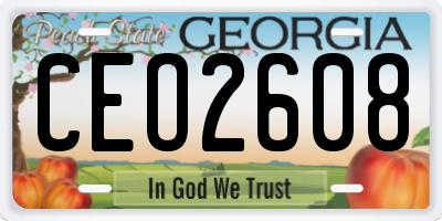 GA license plate CEO2608