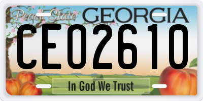 GA license plate CEO2610