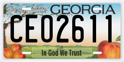 GA license plate CEO2611