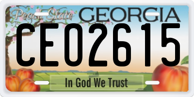 GA license plate CEO2615