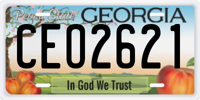 GA license plate CEO2621
