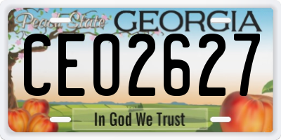 GA license plate CEO2627