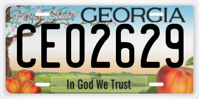 GA license plate CEO2629