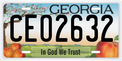 GA license plate CEO2632