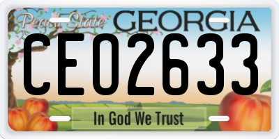 GA license plate CEO2633