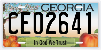 GA license plate CEO2641