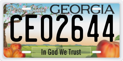 GA license plate CEO2644