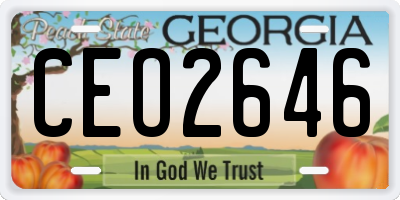 GA license plate CEO2646