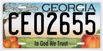GA license plate CEO2655
