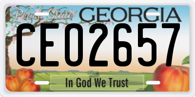 GA license plate CEO2657