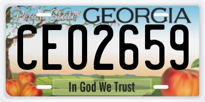 GA license plate CEO2659