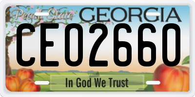 GA license plate CEO2660