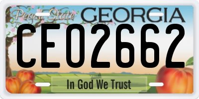 GA license plate CEO2662