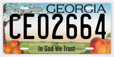 GA license plate CEO2664